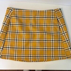 Urban Outfitters Mustard Plaid Mini Skirt